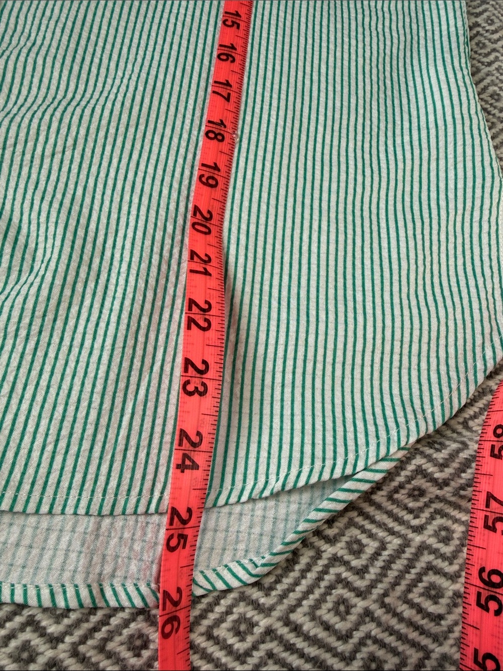 Vintage Mint Green Striped Button-Down Shirt - Picture 8 of 9